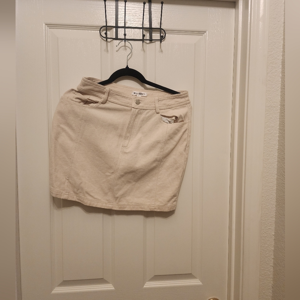 Wild Honey Denim Mini Skirt